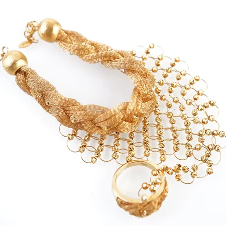 Armband m ring, 20,5cm, bredd 13cm, stl 18(57), 21k Vikt: 35,8 g