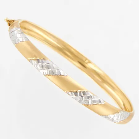 Armband med detaljer i vitguld, 65x53mm, bredd ca 6mm, öppningsbart, 14K  Vikt: 5,7 g