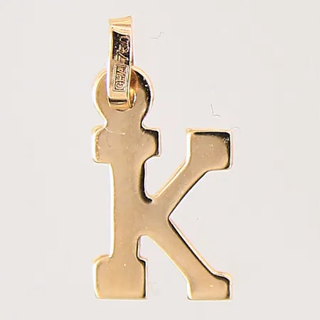 Hänge, bokstaven K, 15x8mm, GHA, 18K Vikt: 0,4 g