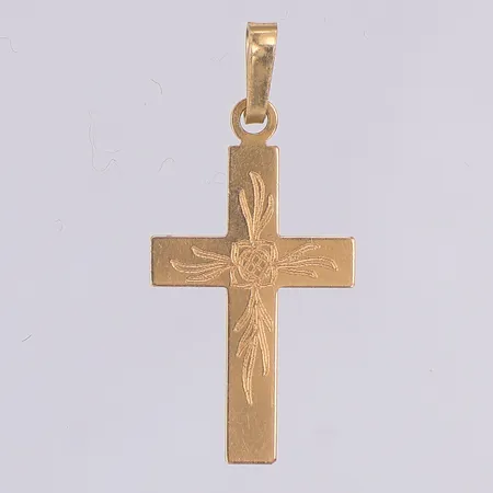 Hänge, kors, 26mm, Guldfynd, 18K Vikt: 0,5 g
