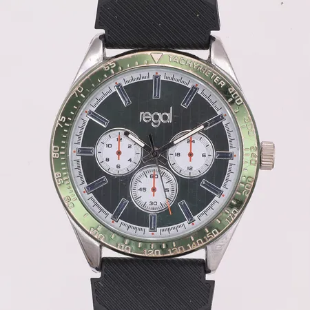 Herrur Regal, quartz, Ø44mm, SN-1223, stål, gummiarmband