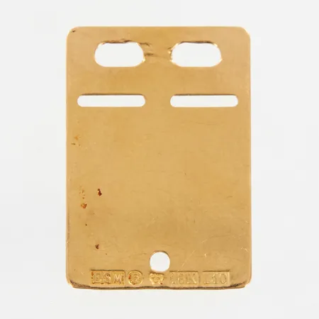 Hänge, ID-bricka, 23x16mm, gravyr, 18K Vikt: 2 g