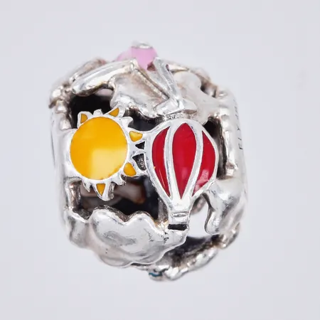 Berlock "FLY AWAY WITH ME" med emalj, 1,2cm, bredd ca 10mm, Pandora, 925/1000 silver Vikt: 2,3 g