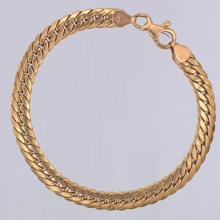 Armband, ihålig Pansar, 19,7cm, bredd 6mm, Svedbom, 18K Vikt: 10 g