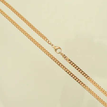 Halskedja, pansar, längd 50cm, bredd 4mm, 18K, 33g Vikt: 33 g