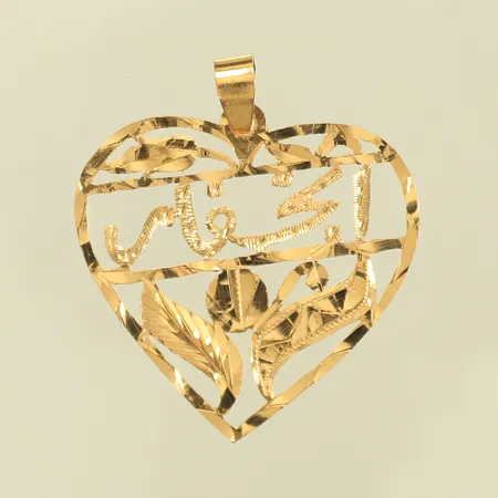Hänge hjärta 35x35mm exkl ögla, 21K Vikt: 4,3 g