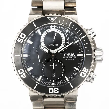 Herrur, Oris, Carlos Coste Limited Edition Cenote, automatisk, kronograf, referensnummer, 01 674 7655 7184, boettnummer 3110725, limiterad upplaga 0624/2000, cert daterat 2013, manual, servicebok, länkbit, gummiband, stift, skruvmejsel, etui samt box med mindre skador, smärre slitage, ytliga repor och märken.