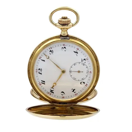 Fickur savonette 14K guld, (innerboett i oädel metall), Ø49 mm, manuell - fungerar, mindre intryckningar, bruttovikt Vikt: 86,7 g