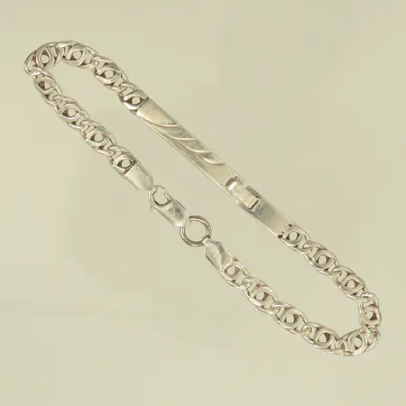 Armband med platta, längd 20,5cm, bredd 5mm, Silver 925/1000, 12g Vikt: 12 g