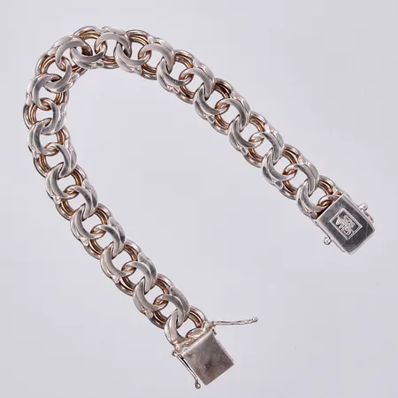 Armband bismarck, längd: ca 19cm, bredd: ca 12mm, GHA, 925/1000, silver Vikt: 33,4 g