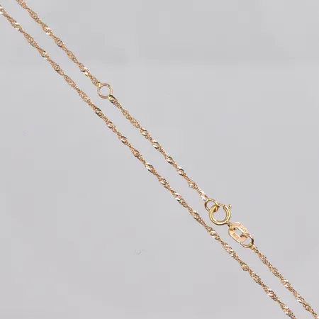 Kedja Singapore, 42-45cm, bredd 1,2mm, 18K Vikt: 1,3 g