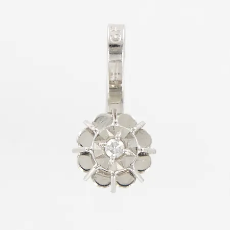 Hänge med diamant ca 0,01ct, 8/8-slipad, 6x11mm, GFAB, originaletui, vitguld, 18K Vikt: 0,4 g