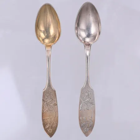 2 Kaffeskedar modell Tornedal, 12cm, Bolidensilver år 1967, 830/1000 silver Vikt: 29,4 g