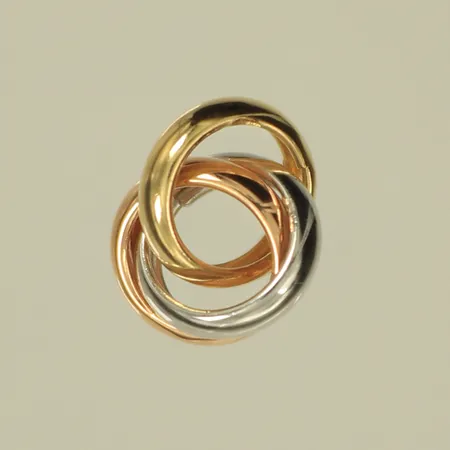 Hänge, trefärgat, Ø 10mm, bredd ca 5mm, 18K, 0,9g Vikt: 0,9 g