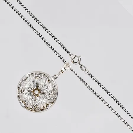 Kedja Pansar, 50cm, hänge Ø 23,6mm, silver 835/1000 Vikt: 6,6 g