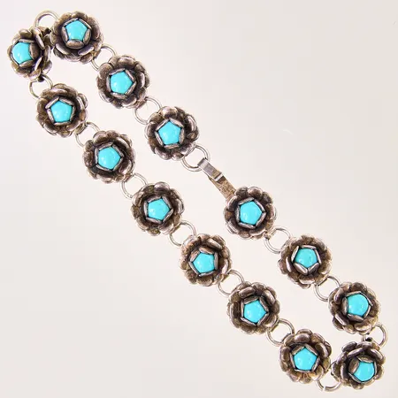 Armband med turkoser, längd 17cm, bredd 8,5mm, 830/1000 Vikt: 11 g