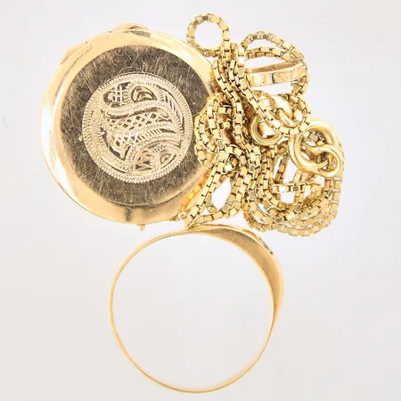 Diverse guld, ojämnheter, skev, gravyr, 18K Vikt: 7,9 g