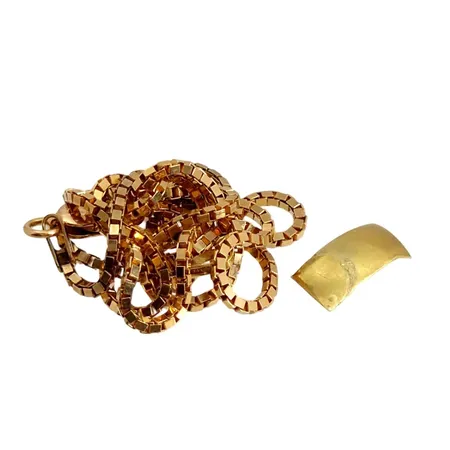 Halskedja Venezia, 18K guld, defekt + del av ring, 18K guld Vikt: 6,8 g