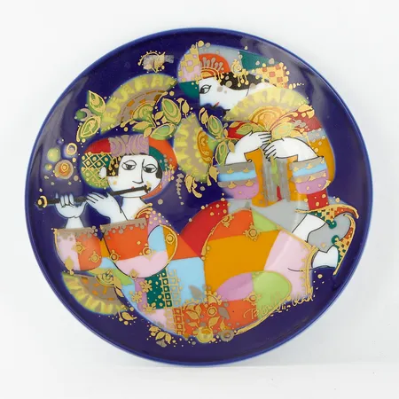 Väggtallrik Rosenthal, Orientalische Nachtmusik, 1/1976, design: Björn Wiinblad, Ø 15cm
