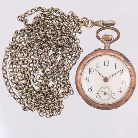 Mormorsur, Ø37mm, innerboett i silver, 800/1000 silver, kedja i metall Vikt: 34,6 g