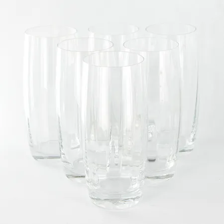 Sex grogglas ur serien Optica, Gunnar Cyrén för Orrefors, höjd: 15,5cm,