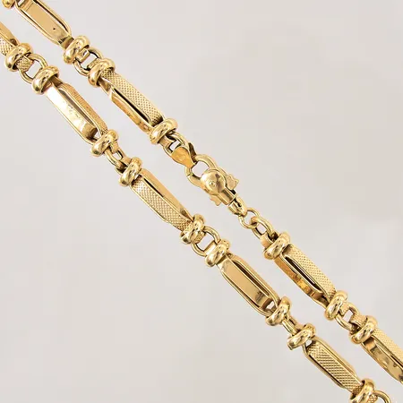 Kedja, längd 80cm, bredd 5,1mm, bucklig, ihålig, 18K Vikt: 47,3 g