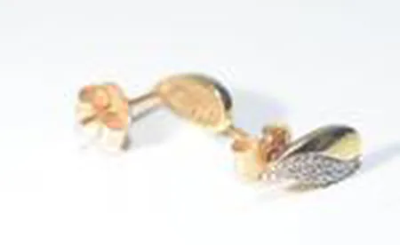 Ett par örhängen med brilj 2 x 30 x 0,005ct (0,30ct), höjd 10 mm,18K Vikt: 1,5 g