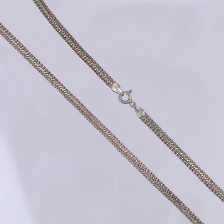 Collier, Rävsvans, 42cm, bredd 4mm, ojämn, 925/1000 silver Vikt: 9 g