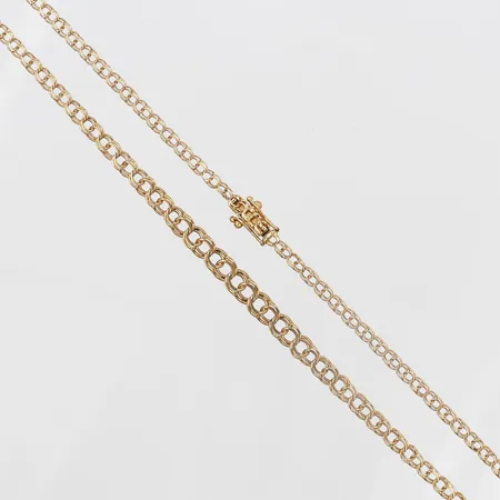 Collier Bismarck, doserat, längd: 43,5cm, bredd: 3 - 5mm, 18K guld. Vikt: 7 g