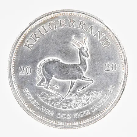 Mynt South Africa Krugerrand 2020, 1 OZ, ca Ø 38mm, fine silver 999/1000 Vikt: 31,3 g