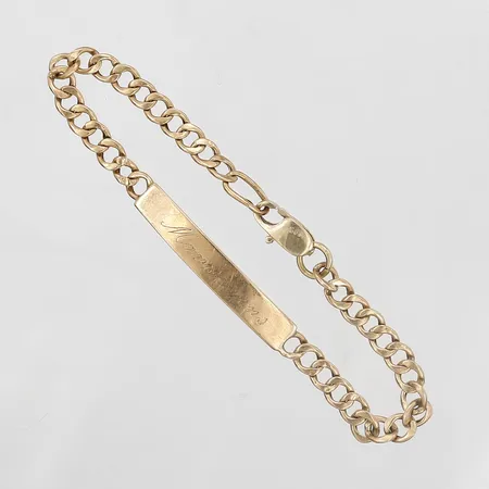 Armband med platta, gravyr, 17mm, 18K guld, lås 14K guld Vikt: 4,6 g