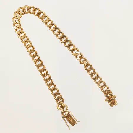 Armband Pansar, längd: 20cm, bredd 6,5mm, smärre bruksslitage, 18K guld. Vikt: 24,2 g