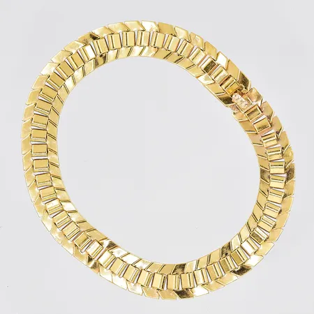 Armband, 18cm, bredd 8mm, bucklig, 18K Vikt: 10,8 g