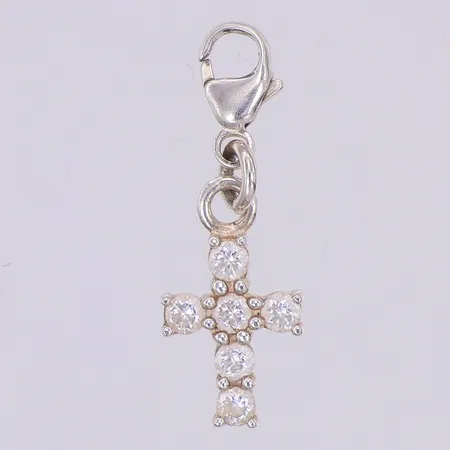 Hänge, Thomas Sabo, kors, vita stenar, 25mm, 925/1000 silver Vikt: 1 g