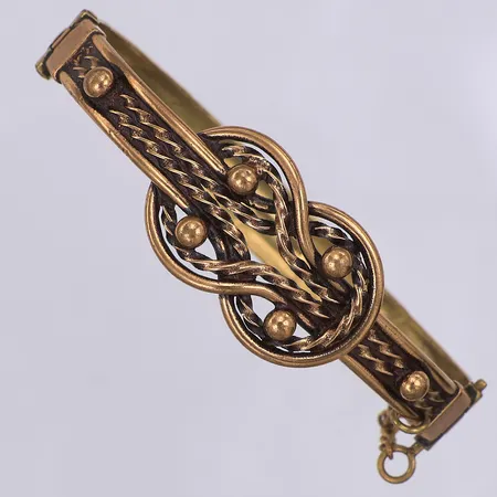 Armband, Kalevala, Teljänneito, stelt, lås med sprint, 65 x 53cm, design Germund Paaer, brons