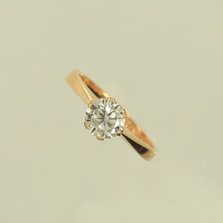 Ring med diamant, 0,76ct enligt gravyr, ca Top Cape,/SI, stl 16, 18K Vikt: 2,3 g