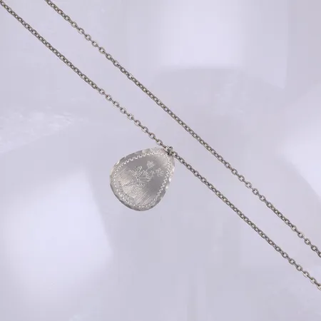 Collier, Ankar, 66cm, hänge, Norrbotten, åkerbärsblomma, 40mm, Jokkmokks tenn år 1977, KE