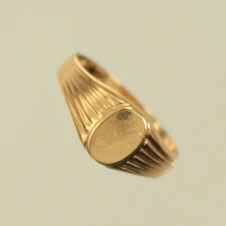 Klackring, stl 15, bredd 2-6mm, gravyr, 18K, 1,2g Vikt: 1,2 g