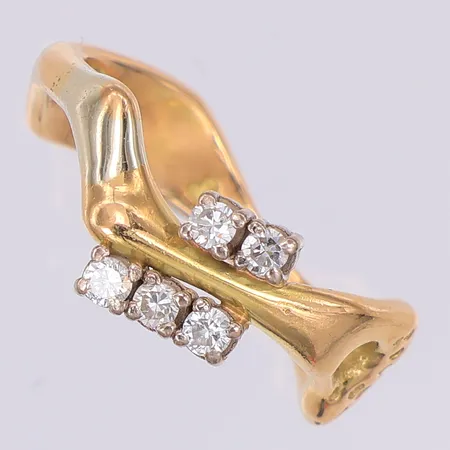 Ring diamanter 5 x ca0,03ct, stl 17¼, Smeds, 18K Vikt: 5,1 g