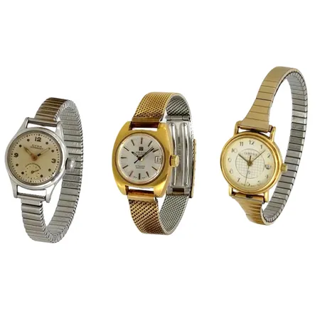 Damur, 3 stycken, Tissot Seastar automatic, 22,5 x 27,5 mm, Certina quartz, Ø23 mm, behov av nytt batteri, Cyma Watersport, Ø23,5 mm, manuell, samtliga med mindre bruksmärken,