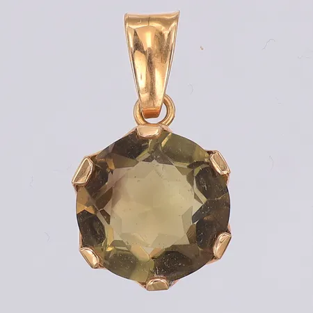 Hänge, rökkvarts, 22mm, saknar stämplar, 18K Vikt: 2,6 g