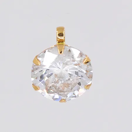 Hänge, vit sten, Ø 8mm, 18K Vikt: 0,9 g