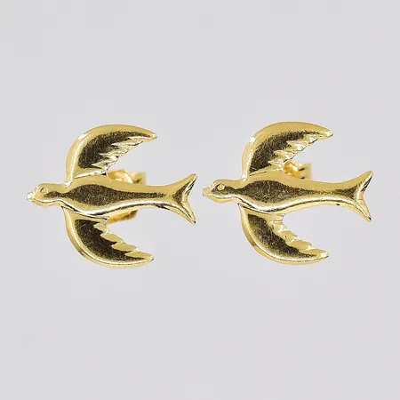 Ett par örhängen, svalor, 11x13mm, 18K Vikt: 1,1 g