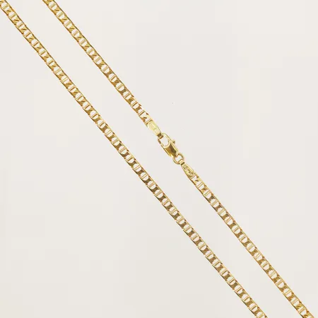 Kedja, längd: 45cm, bredd: 2,5mm, 18K guld. Vikt: 7,5 g