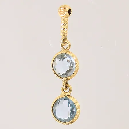 Hänge med blå stenar, 25x7mm, 18K  Vikt: 0,9 g