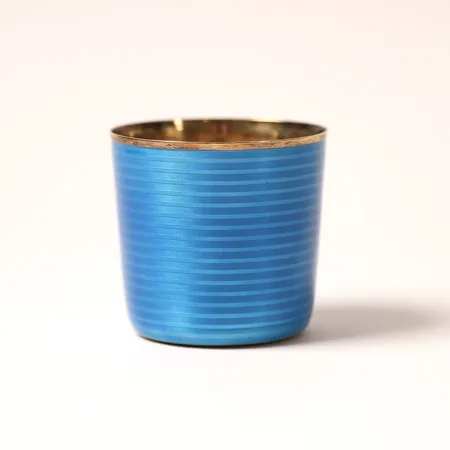 Bägare, förgylld samt med emaljdekor, David Andersen, Norge, Ø6cm, höjd 5,5cm, smärre slitage, 925/1000 silver. Vikt: 95 g