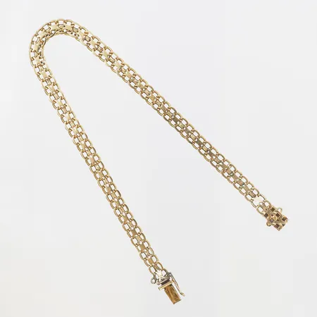 Armband X-länk, längd: 19,5cm, bredd: 5mm, bruksslitage, 18K guld. Vikt: 7,6 g