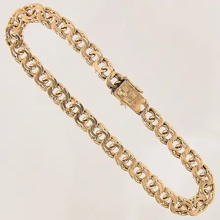 Armband Bismarck, längd 19,5cm, bredd 6mm, 18K Vikt: 14,2 g
