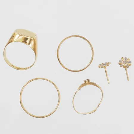 Diverse guld, defekt, gravyr, 18K Vikt: 16,7 g