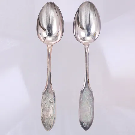 2 Bordsskedar, modell Tornedalen, 17,5cm, Mema 1971-72, 830/1000 silver Vikt: 75,1 g